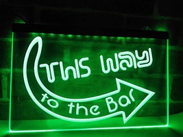 This Way to the Bar Illuminated Led Neon Sign Bar Signs Home Bar Decor Light - £20.59 GBP+