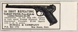1933 Print Ad 10 Shot Repeating Target Pistols .22 Cal. Schall &amp; Co New Haven,CT - £5.67 GBP