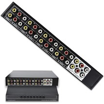 8 In 2 Out 8 Way Composite Av Switcher 3 Rca Video L/R Audio Switch Box Selector - £33.77 GBP