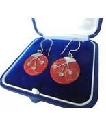 EARRINGS in STERLING SILVER 925 and brecciated jasper Original in gift box - $40.00