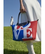 Longchamp Le Pliage X Robert Indiana Medium LOVE Canvas Tote Shoulder Ba... - $321.75