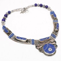 Lapis Lazuli Handmade Black Friday Gift Jewelry Necklace Nepali 18" SA 4958 - £13.58 GBP