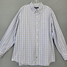 Cremieux 38 Men Shirt Size XL White Preppy Plaid Classic Long Sleeve But... - £12.03 GBP