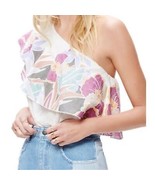 NEW Free People Annika Bubble Ivory Floral Ivory Top Size Large - $26.93
