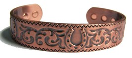 Horseshoe Pure Copper Six Magnet Cuffed Bracelet Health Pain Relieve #600 Horse - £12.07 GBP