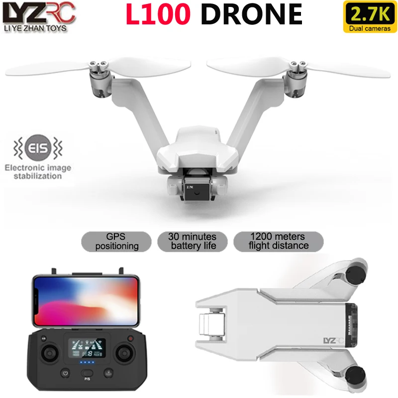 LYZRC L100 Professional Drone Dual HD Camera EIS 2-Axis Gimbal Camera V-type - £223.11 GBP+