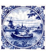 Dutch Delft 4 x 4 inch app - STICKER - Type - B -  Luster Finish - $5.95