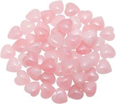 KYEYGWO Natural Rose Quartz Puff Heart Healing Crystals Love Stone, Pock... - $28.50