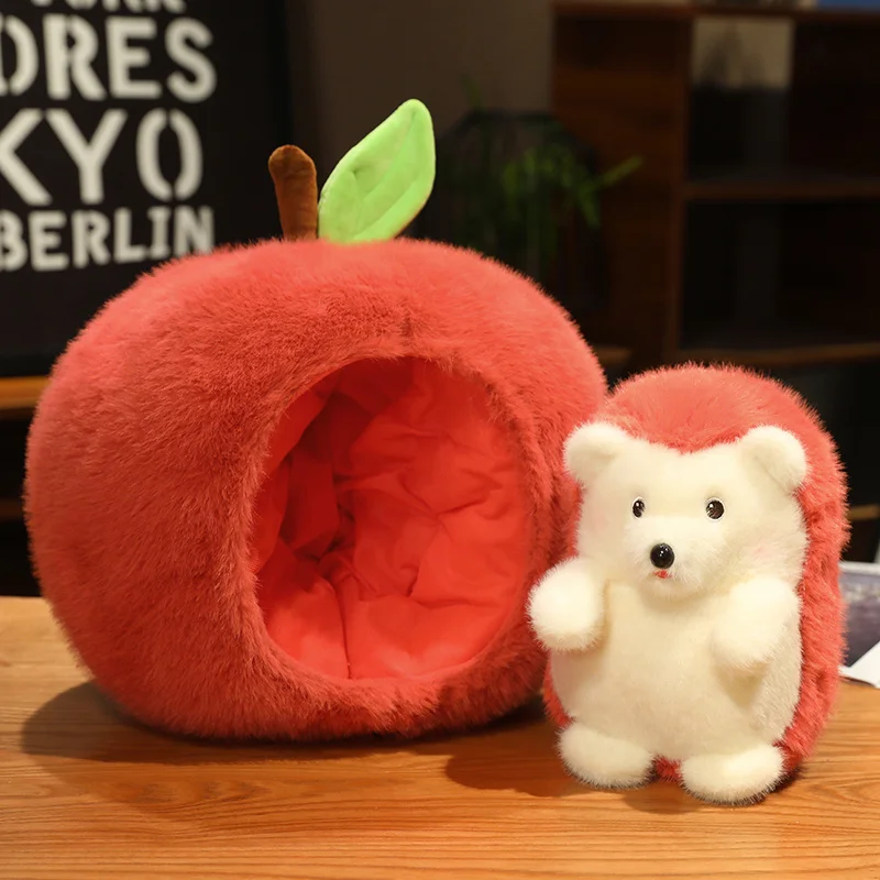 With apple shaped house stuffed animal hedgehog plushies kawaii plush toys gifts for b thumb200