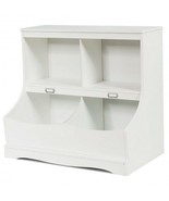 Kids Floor Cabinet Multi-Functional Bookcase -White - Color: White - £98.57 GBP
