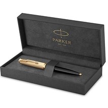 Parker 51 Ballpoint Pen | Deluxe Black Barrel with Gold Trim | Medium 18... - £147.04 GBP
