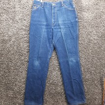 Vintage Wrangler No Fault Jeans Women Misses 18 Blue Straight 70s Western Pants - £29.24 GBP