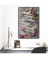 Shabby Chic Beautiful Books Framed Mural 12&#39; X 18&#39; Home Decor Wall Art P... - £36.12 GBP