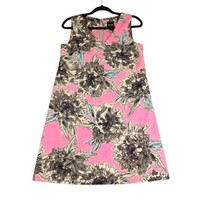 NIC+ZOE Womens Small Dress Mini Shift Popover Stretch Pink Floral Sleeve... - £11.46 GBP