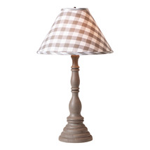 Irvins Country Tinware Davenport Wood Table Lamp in Earl Gray with Fabric Gray - £219.62 GBP