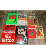 Vintage lot of 7 Ian Fleming&#39;s James Bond Books by John Gardner-Raymond ... - £23.21 GBP