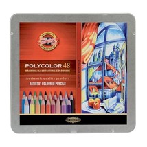 Koh-I-Noor Polycolor Drawing Pencil Set, 48 Assorted Colors in Tin, 1 Ea... - £66.66 GBP