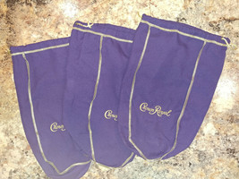 Crown Royal Bags Purple Lot of 3 1.75L Cotton Felt Drawstring Many Avail... - $4.49