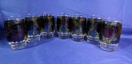 Vintage Libbey Fruit Stained Glass Small Juice Tumbler Set of 7 Stackable 8 oz - £41.08 GBP