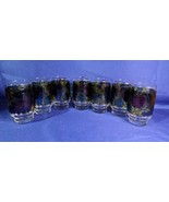 Vintage Libbey Fruit Stained Glass Small Juice Tumbler Set of 7 Stackabl... - £40.44 GBP