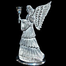 International Christmas Sterling Silver Plate 1994 Angel Candle Holder 9 in Tall - £29.88 GBP