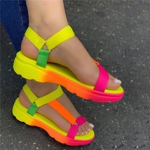 Women Sandals Summer Female Gladiator Flats Woman Platform Peep Toe Shoes Ladies - £22.75 GBP