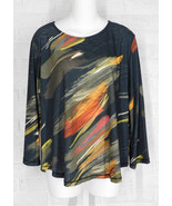 JESS &amp; JANE Shirt Dunes Slub Knit Abstract Multi Color NWT Small Large - $45.49