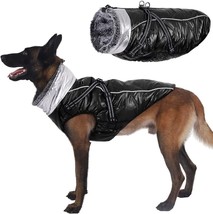 Furry Collar Dog Cold Weather Coats&amp;Cozy Waterproof Windproof (Black,Size:3XL) - £14.45 GBP