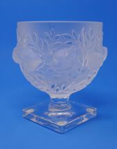 Lalique France Elizabeth Birds &amp; Leaves French Crystal Footed Pedestal B... - $294.99