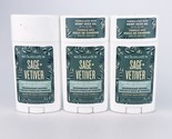 Schmidts Sage Vetiver Hemp Seed Oil Enriched Natural Deodorant 2.65Oz Lo... - $28.98