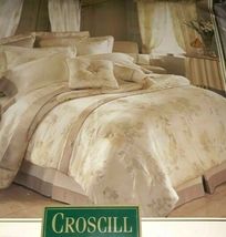 CROSCILL Limoges Oyster Border 3-PC Queen Flat Sheet and Pillowcases - £55.04 GBP