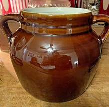 Vintage Hall China Brown Glazed 2 handled #785 2 quart Bean Pot USA Made... - £15.50 GBP