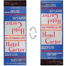 Vintage Matchbook Cover Hotel Carter Cleveland Ohio 1930s 600 rooms $2.75/night - £6.95 GBP