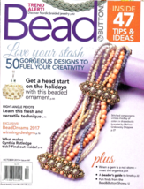 Bead &amp; Button Magazine Oct  2017 #141 Ornaments Boho Chic Tips Ideas Tec... - $6.50