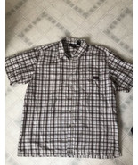 Dickies Short Sleeve Buttondown Work Shirt Brown Plaid Size XL 46-48 - £21.68 GBP