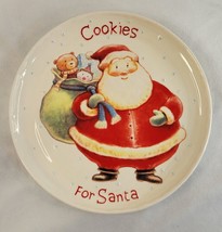 HALLMARK Cookies for Santa Christmas 9&quot; 3D Ceramic Plate Santa Bag of Toys - £9.48 GBP