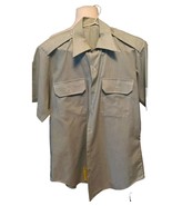 Vintage  Men&#39;s Army Short Sleeve Shirt Size Large Military Dress Green - £11.50 GBP