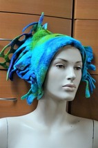 FELTED WOOL HAT FASHION HANDMADE IN EUROPE AVANT-GARDE STYLE UNIQUE WOME... - £132.08 GBP
