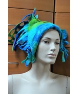 FELTED WOOL HAT FASHION HANDMADE IN EUROPE AVANT-GARDE STYLE UNIQUE WOME... - £130.95 GBP