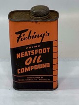 Vintage Fiebing&#39;s Neatsfoot Oil Compound Tin Can Milwaukee WI - £7.97 GBP