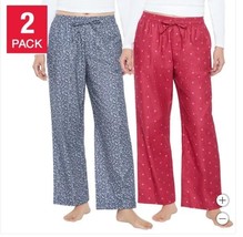 Gap Womens Pajama Pants Navy Blue Red 2-Pack Flannel Pockets Cotton Soft - $44.99