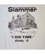 Vintage 90s Jail Arrested Slammer Prison   Graphic T-shirt Gray Aledo IL XL - £37.17 GBP