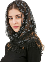 Triangle Lace Veil Mantilla Cathedral Head Covering Chapel Veil for Mass... - £13.84 GBP