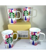 Starbucks  4 Ceramic Mug 12 oz GEO Trees Multi MIT 2017 In Brand Box w s... - £418.42 GBP