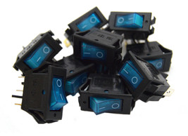 10 Pieces 12 Volt Rocker Switch On Off Mini With Blue Led Car Automotive 16 Amp - £22.37 GBP