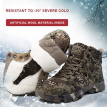 Winter Camouflage Men Boots Big Size Warm Cotton Shoes Men Army Combat  Military - £65.98 GBP