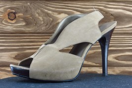 Moda Size 8 M Beige Open Toe Platform Leather Women - £15.76 GBP
