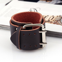 ZORCVENS 2022 New Fashion Vintage Genuine Leather Bracelets Brown Black White Pu - £11.41 GBP