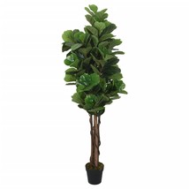 Artificial Fiddle Leaf Fig Tree 180 Leaves 150 cm Green - £67.19 GBP