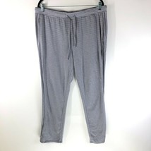 AnyBody Loungewear Cozy Knit Striped Lounge Pants Pull On Purple Gray Size L - £15.41 GBP